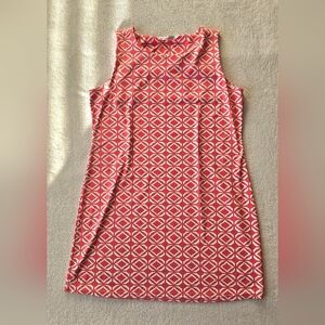 Lulu-B Coral and White Geometric Mini Dress